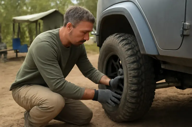 Photorealistic supporting editorial photo illustrating post-trail inspection steps worth doing